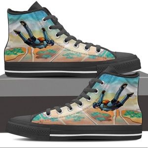 Skydiving print shoes - high top
